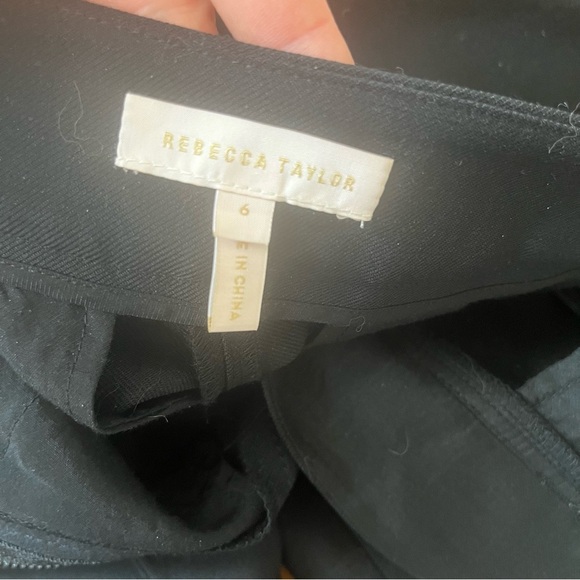 Rebecca Taylor Ottoman Notch Stretch Black High Waist Dress Pants Work Career 6 - Picture 5 of 16